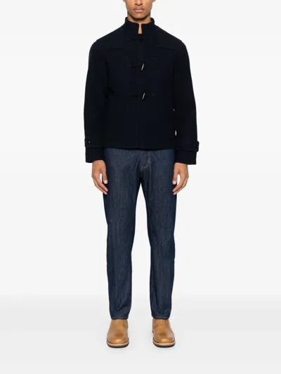 Fursac Wool Duffle Jacket In Blue