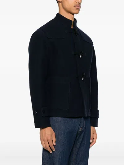 Fursac Wool Duffle Jacket In Blue