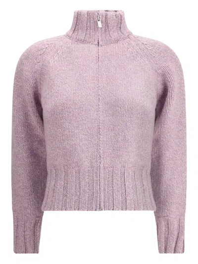 Magda Butrym High-neck Zip-front Cardigan In Pink