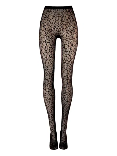 Wolford Reptile-pattern Net Tights In Multi