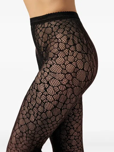 Wolford Reptile-pattern Net Tights In Multi