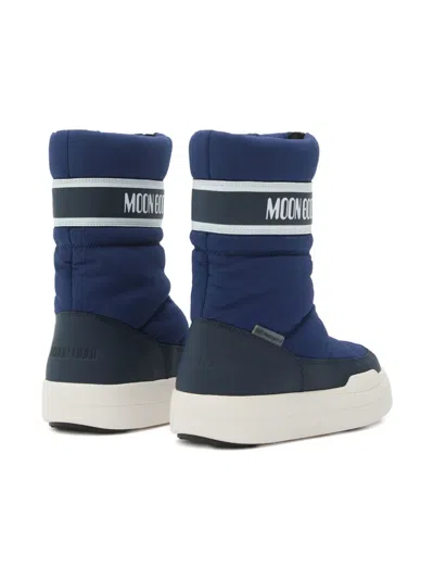 Moon Boot Park Strap Zip-front Quilted Snow Boots In Blue