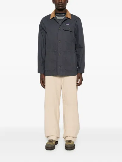 Patagonia Point Reyes Corduroy-collar Button-fastening Jacket In Gray