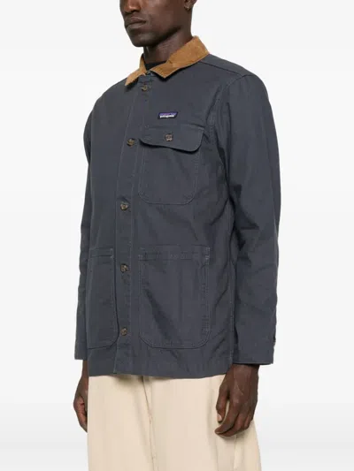 Patagonia Point Reyes Corduroy-collar Button-fastening Jacket In Gray