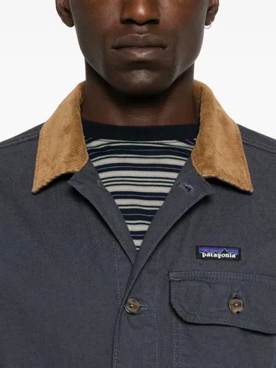 Patagonia Point Reyes Corduroy-collar Button-fastening Jacket In Gray