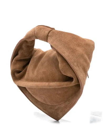 Federico Cina Mini Torttelino Suede Tote Bag In Brown