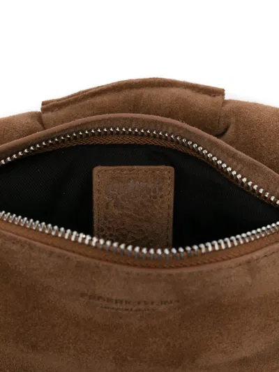 Federico Cina Mini Torttelino Suede Tote Bag In Brown