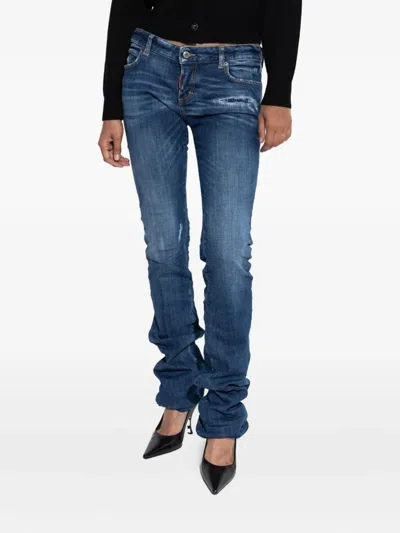 Dsquared2 Distressed Jeans In Blue