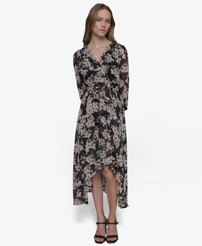 Karl Lagerfeld Printed Chiffon Flor In Multi