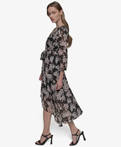 Karl Lagerfeld Printed Chiffon Flor In Multi