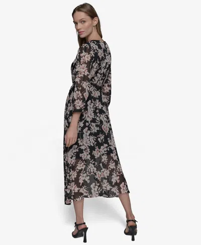 Karl Lagerfeld Printed Chiffon Flor In Multi