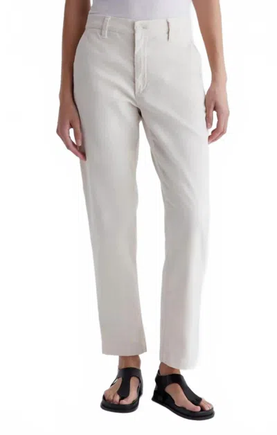 Ag Caden Tailored Trouser In Opal Stone In White