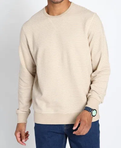 Jachs New York Striped Sustainable Fleece Crewneck Sweatshirt In Ivory In Multi