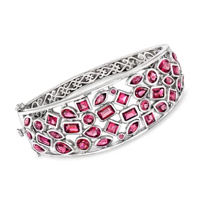 Ross-simons Rhodolite Garnet Bangle Bracelet In Sterling Silver In Multi