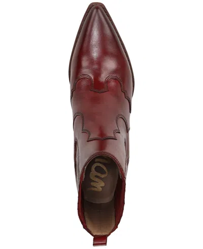 Sam Edelman Women's West Leather Booties In Burgundy