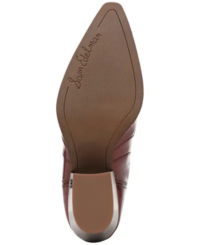 Sam Edelman Women's West Leather Booties In Burgundy