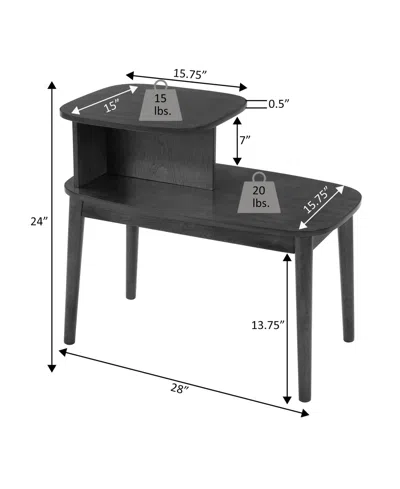Convenience Concepts 15.75" Wood Maxwell Mid-century 2-tier Chairside End Table
