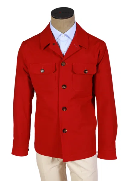 Kiton Kired By  Red Solid Jacket In Red