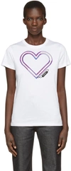 CARVEN White Neon Heart T-Shirt