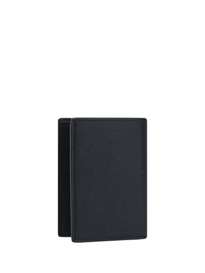 Saint Laurent Grain De Poudre Leather Bi-fold Card Wallet Accessories In Black