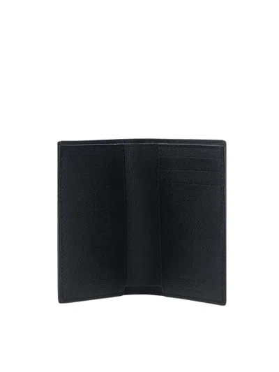 Saint Laurent Grain De Poudre Leather Bi-fold Card Wallet Accessories In Black