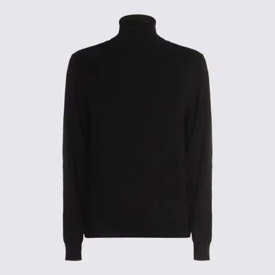 Malo Ribbed Turtleneck Crewneck Knitwear In Black