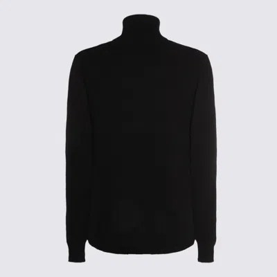Malo Ribbed Turtleneck Crewneck Knitwear In Black