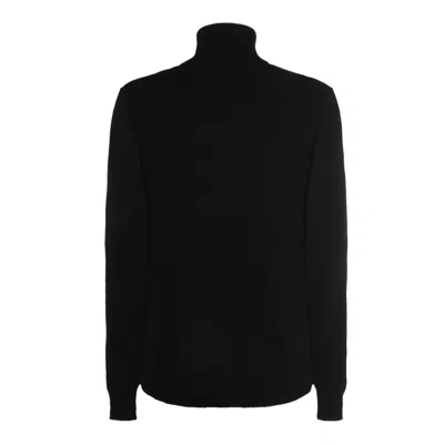 Malo Ribbed Turtleneck Crewneck Knitwear In Black