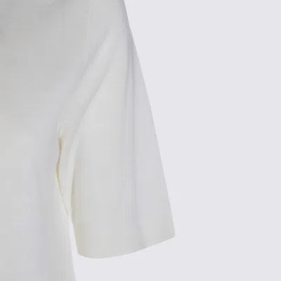Allude Turtleneck Short-sleeve Sweater In White