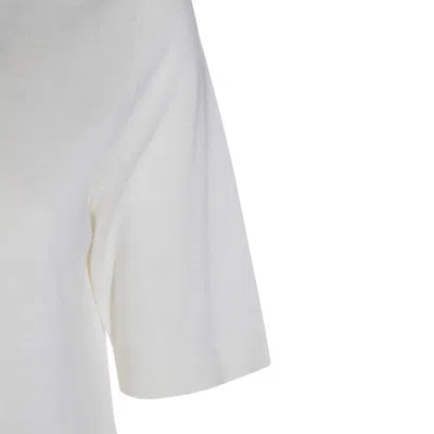 Allude Turtleneck Short-sleeve Sweater In White