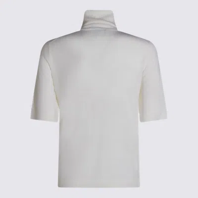 Allude Turtleneck Short-sleeve Sweater In White
