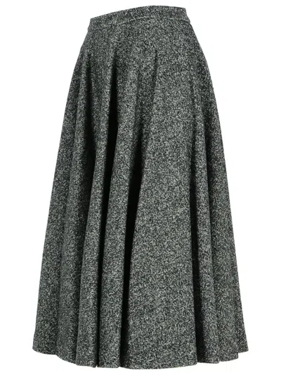 Dolce & Gabbana Two-tone Virgin Wool Blend Skirt Women In Gray