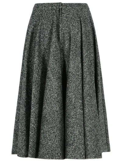 Dolce & Gabbana Two-tone Virgin Wool Blend Skirt Women In Gray