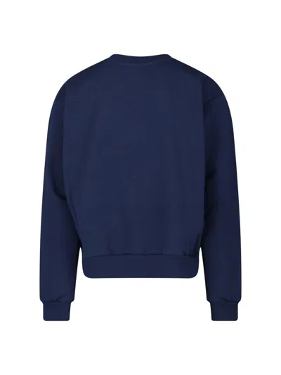 Marni Navy Logo Patch Sweatshirt In Blue