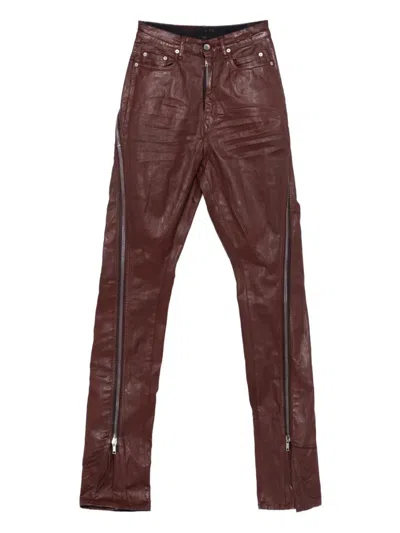 Rick Owens Drkshdw Flared Design Bootcut Denim Trousers In Brown