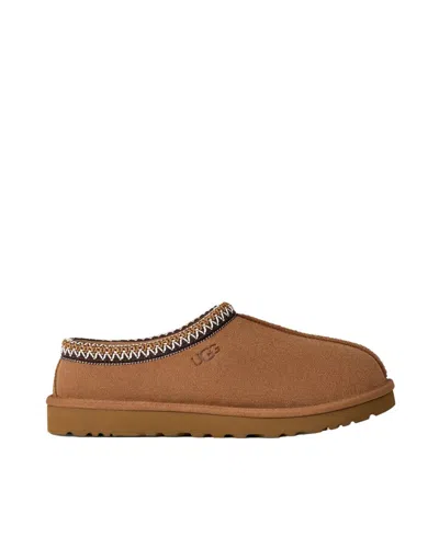 Ugg Slip-on Clog In Soft Suede With Sheepskin Lining In Brown
