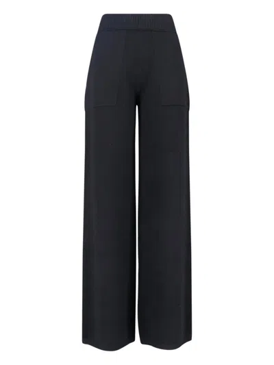 Uma Wang Ribbed Texture Wide Leg Trousers In Black
