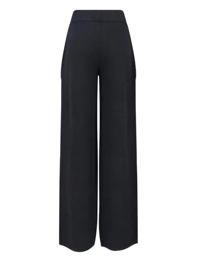 Uma Wang Ribbed Texture Wide Leg Trousers In Black