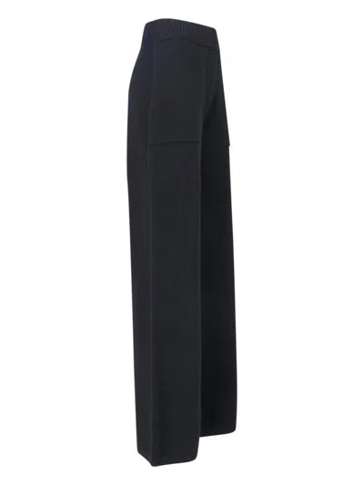 Uma Wang Ribbed Texture Wide Leg Trousers In Black