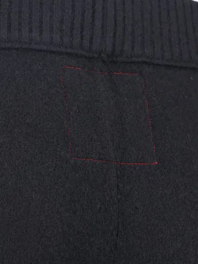 Uma Wang Ribbed Texture Wide Leg Trousers In Black