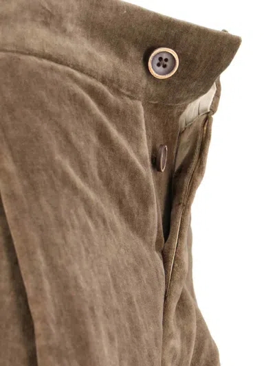 Uma Wang High-waisted Wide-leg Trousers With Button Closure In Brown