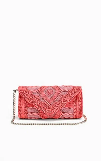 America & Beyond Women's Embellished Evening Clutch Bag In Raspberry Royale In Multi