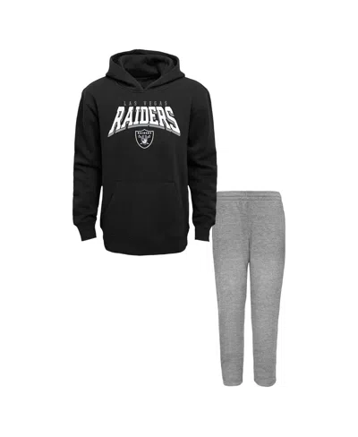 Outerstuff Toddler Las Vegas Raiders Dynamic Duo Fleece Pullover Hoodie And Sweatpants Set In Black