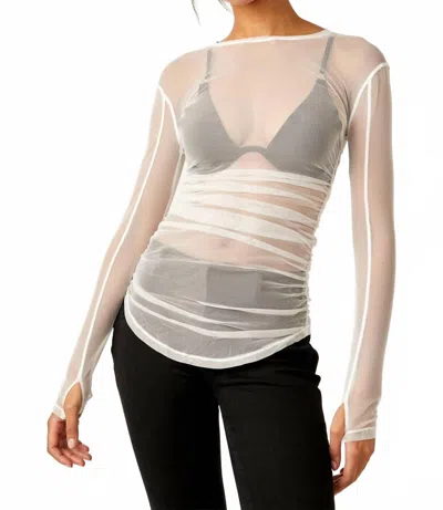 Free People Last Layer Long Sleeve Blouse In Ivory In Multi