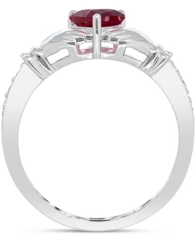 Macy's Lab-created Emerald 3/4 Ct. T.w. And Lab-created White Sapphire 1/3 Ct. T.w. "i Love You" Inscriptio In Silver