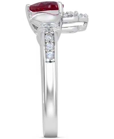 Macy's Lab-created Emerald 3/4 Ct. T.w. And Lab-created White Sapphire 1/3 Ct. T.w. "i Love You" Inscriptio In Silver