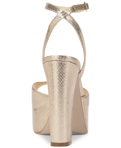 Jessica Simpson Women's Lirio Two-piece Platform High-heel Dress Sandals In Gold