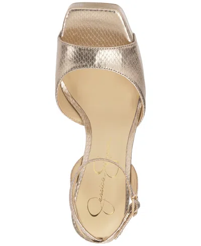 Jessica Simpson Women's Lirio Two-piece Platform High-heel Dress Sandals In Gold