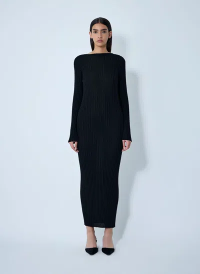 Khaite Sigrid Wool Maxi Dress In Black