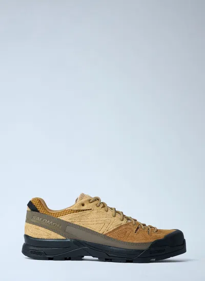 Salomon Textured Tan And Brown Sneakers In Multi